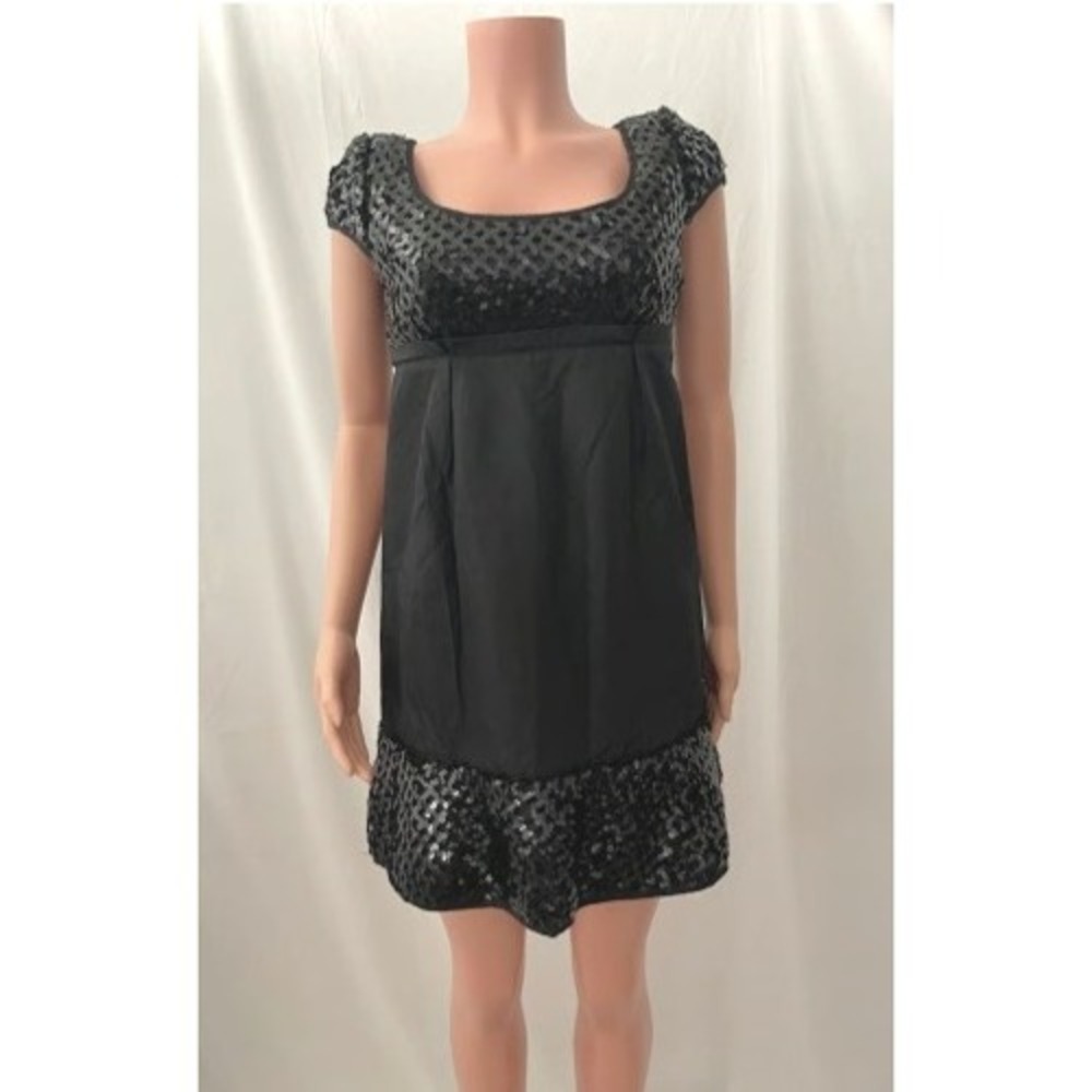 Vintage 90's Betsey Johnson‎ Sequin Dress Party Cocktail Black Dress Size 4